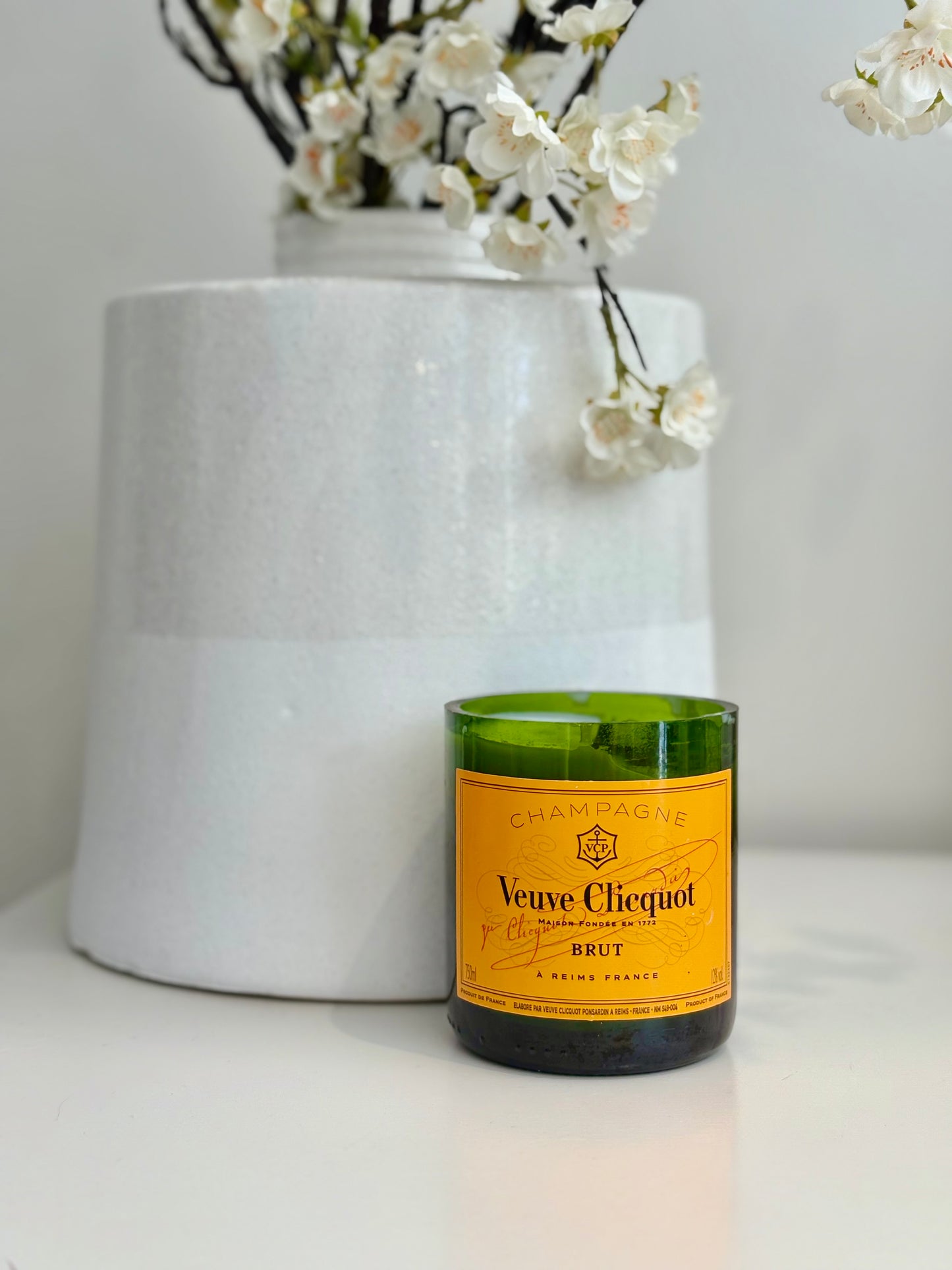 Veuve Clicquot style candle